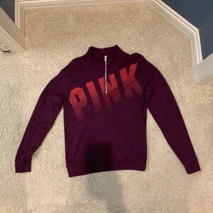 PINK quarter zip pullover sweatshirt